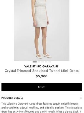 Valentino Cream and Gray Tweed Mini Dress